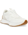 Steve Madden Women's Campo Retro Lace-up Jogger Sneakers In White Nylon