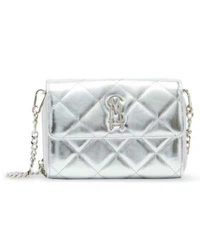 Steve Madden Women's Carina Quilted Crossbody Wallet In Silver