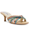 Steve Madden Women's Cary Strappy Kitten-heel Mule Sandals In Turquoise Multi