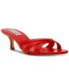 Steve Madden Women's Cary Strappy Kitten-heel Mule Sandals In Red
