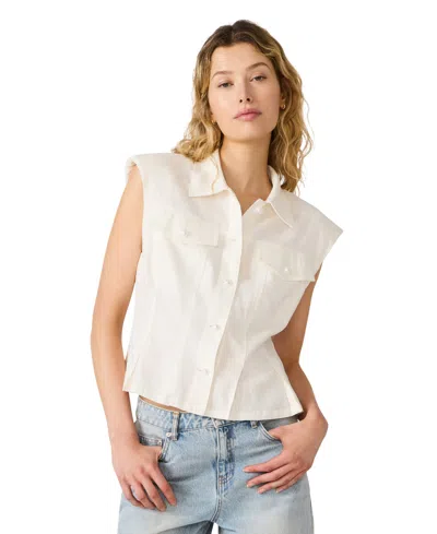 Steve Madden Women's Cassady Collared Neck Top In Antique