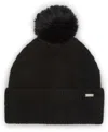 Steve Madden Women's Caught Brushed Fine Rib Knit Beanie In Black