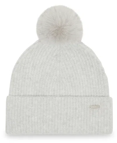 Steve Madden Women's Caught Brushed Fine Rib Knit Beanie In Gray