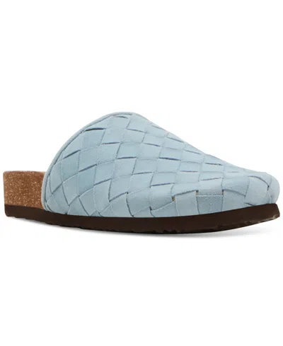 Steve Madden Women's Cecily Woven Mules In Light Blue Suede