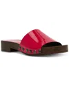Steve Madden Women's Cento Wooden Flatform Slide Sandals In Red Patent