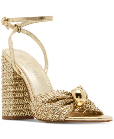 Steve Madden Women's Cheyla Knotted Two-piece Dress Sandals In Gold