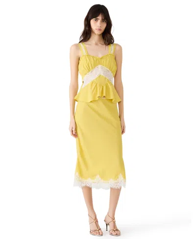 Steve Madden Women's Cinthia Sweetheart Neck Tank Top In Yellow