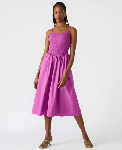 Steve Madden Women's Codie Cotton Smocked Midi Dress