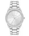 Steve Madden Women's Coin Edge Silver-tone Alloy Metal Bracelet Watch, 36mm In Silver-tone