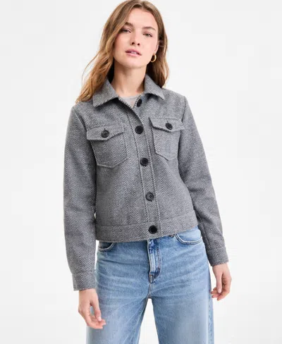 Steve Madden Women's Collared Button-front Jacket In Animal Print