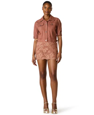 Steve Madden Women's Collared Neck Jacket In Brown