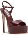 Steve Madden Women's Cologne Two-piece Platform Dress Sandals In Burgundy Patent