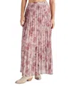 Steve Madden Coppola Floral Pleated Maxi Skirt In Blush