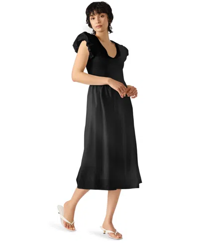 STEVE MADDEN WOMEN'S COTTON PUFF-SLEEVE MIDI DRESS
