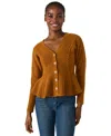 Steve Madden Courtney Rib Peplum Cardigan In Brown