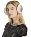 Steve Madden Women's Cozy Glitter Faux-suede Earmuffs In Silver