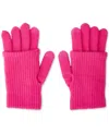 Steve Madden Women's Cozy Touchscreen Gloves, Created For Macy's In Pink