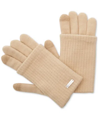 Steve Madden Women's Cozy Touchscreen Gloves, Created For Macy's In Tan