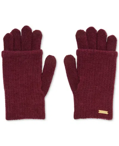 Steve Madden Women's Cozy Touchscreen Gloves, Created For Macy's In Wine