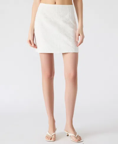 Steve Madden Women's Crissy Embroidered Cotton Mini Skirt