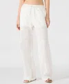 Steve Madden Women's Crissy Eyelet Patchwork Pants In White
