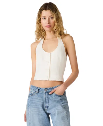 Steve Madden Women's Cropped Scoop Neck Vest In Neutral