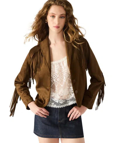 Steve Madden Women's Dallas Collared Jacket In Brown