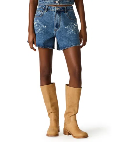 Steve Madden Women's Dally Mid-rise Denim Shorts In Blue