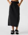 Steve Madden Danielle Piped Drawstring Waist Skirt In Black
