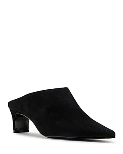 Steve Madden Women's Davie Pointed Toe Slip On High Heel Pumps In Black Suede