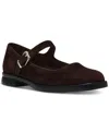 Steve Madden Delancy Brown Suede Leather Mary Janes In Brown Suede