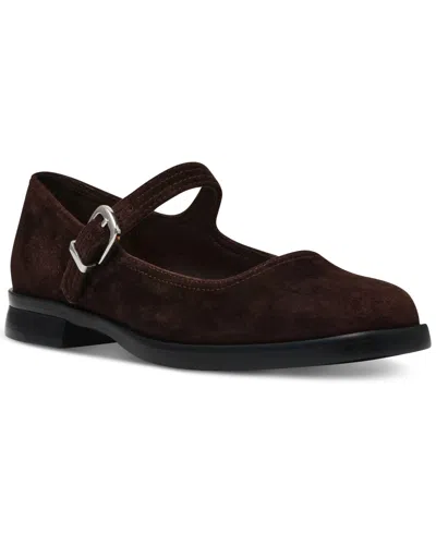 Steve Madden Delancy Brown Suede Leather Mary Janes