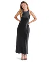 Steve Madden Diane Racerback Satin Maxi Dress In Black