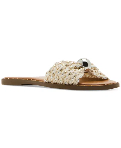 STEVE MADDEN WOMEN'S DIPSY KNOTTED EMBELLISHED SLIDE SANDALS
