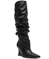 Steve Madden Women's Distortion Knee-high Slouch Wedge Boots In Black