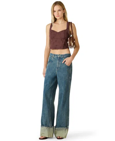 Steve Madden Women's Dixie Sweetheart Neck Top In Brown