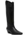 Steve Madden Dollie Western Boot In Black Leather