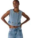Steve Madden Brea Denim Vest In Blue