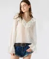 Steve Madden Hamptons Ruffle Lace Top In White
