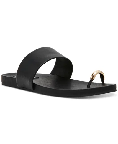 Steve Madden Women's Dove Toe-ring Sandals In Black Leather
