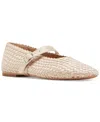 Steve Madden Dreaming Mary Jane Flat In Champagne Metallic Satin