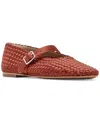 Steve Madden Dreaming Mary Jane Flat In Warm Rust Satin