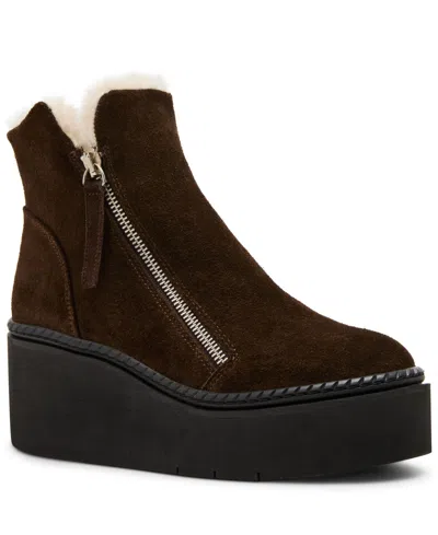 Steve Madden Women's Drift-f Platform Zipper Wedge Booties In Brown