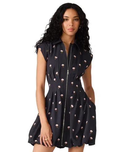 Steve Madden Dyanne Zippered Mini Dress In Blue