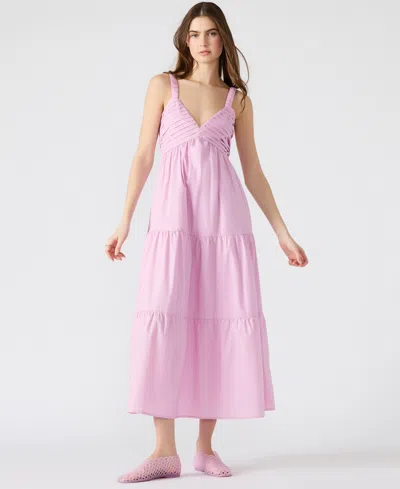 Steve Madden Eliora Tiered Cotton Sundress In Pink