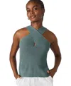 Steve Madden Ellery Crossover Neck Sleeveless Sweater In Green