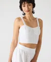 Steve Madden Carlyn Eyelet Bow Shoulder Tank In White