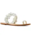 Steve Madden Women's Emmey Flower Detailed Slide Sandals In White Multi