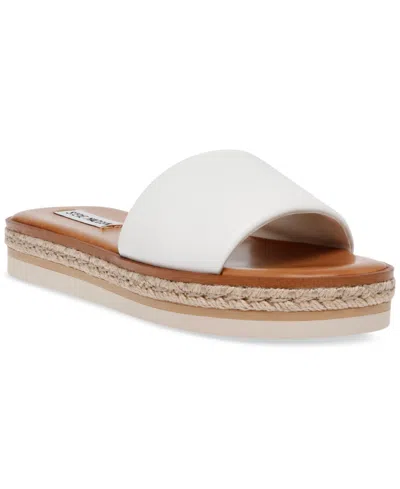Steve Madden Women's Enough Espadrille Slide Sandals In White