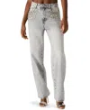 Steve Madden Eras Crystal Embellished Straight Leg Jeans In Gray